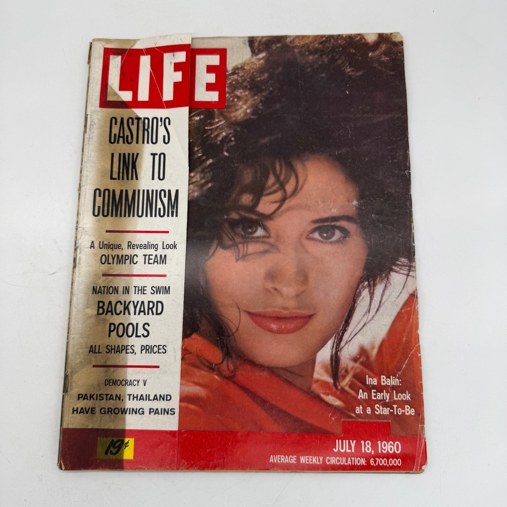 Vintage LIFE Magazine July 18 1960 Ina Balin‎ Cover Castro Communism Olympics